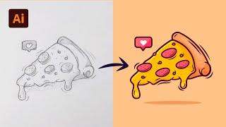 Adobe Illustrator Tutorial Create a Vector Pizza from Sketch HD