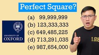 This is how University of Oxford asked a square number problem on its admission test