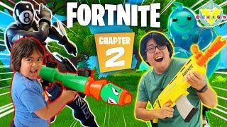 Ryan & Daddy Lets Play FORTNITE CHAPTER 2 ROCKET LAUNCH BATTLE ROYALE DUOS