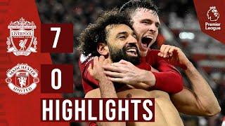 HIGHLIGHTS Liverpool 7-0 Man United  Salah breaks club record as Reds score SEVEN