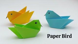 HOW TO MAKE EASY ORIGAMI BIRD  PAPER BIRD  PAPER CRAFT