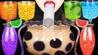 ASMR RAINBOW DRINKS *GIANT BOBA BUBBLE TEA CANDY VAMPIRE FROG EGGS TEA 신기한 물 먹방 DRINKING SOUNDS