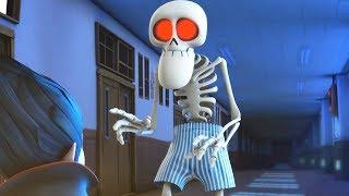 Funny Animated Cartoon  Spookiz Skeleton Teacher Wears Only His Underpants  Videos For Kids