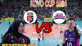 SET KRUSIAL‼️ RED SPARKS VS PINK SPIDERS KOVO CUP 2024  DUEL MEGAWATI Vs KIM YEON KOUNG