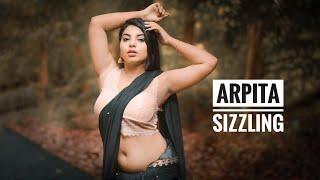 ARPITA SIZZLING  BACK SAREE LOOK  SAREE SUNDORI   SAREE FASHION SHOOT  SAREE LOVER