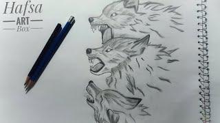 How to Draw A Wolf  Draw Pack of Wolves  Pencil Sketch of Howling Wolf  Step By Step