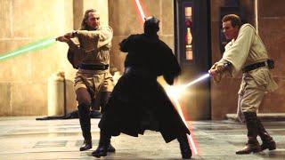 Qui-Gon Jinn & Obi-Wan Kenobi vs Darth Maul 4K HDR - Star Wars The Phantom Menace