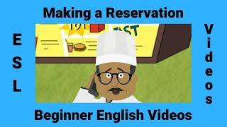 Making a Dinner Reservation  Beginner English  Modal Verbs