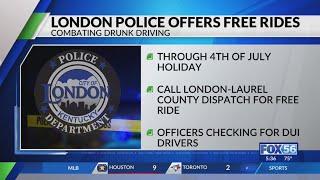 London police offering free rides through Fourth of July