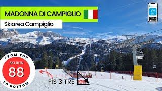 Madonna di Campiglio Italy  ski run 88 - FIS 3 TRE from top to bottom