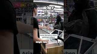 Asian Shop Owner BARGAINS while Being Robbed