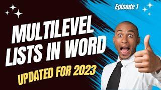 Ep01 Word Multilevel Lists List Styles & Design Sets For 2023