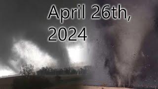 CHASING A MONSTER TORNADO OUTBREAK - April 26th 2024