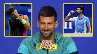 Novak Djokovic on PHONE CALL Celebration I copied Shelton - USO 2023