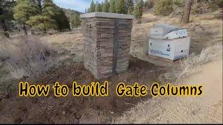 Cultured stone Gate columns footings and concrete cap