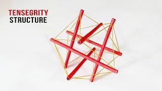 How to make a tensegrity structure model  DIY easy science project at home