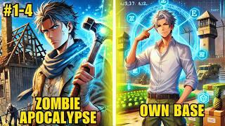 #1-4 ZOMBIE APOCALYPSE - HES BUILDING HIS OWN BASE  Manhwa Recap