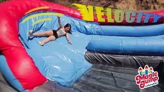 Velocity  U Curve Inflatable Water Slide  Magic Jump Inc.