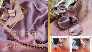 Soft Neutral Draped Fabric Polymer Clay Earrings  Tutorial