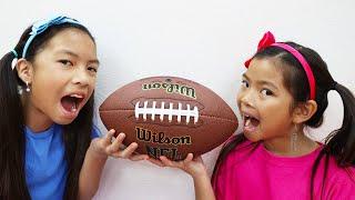 Emma and Wendy Pretend Play Real vs Fake Food Chocolate Challenge  Kids Toys Tools & Football