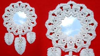 DIY twisted cord wall hanging mirror  Easy macrame mirror wall hanging  Tutorial espejo macramé #1