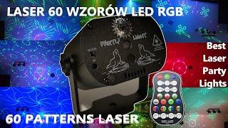 Laser 60 wzorów Led RGB z Allegro 60 Patterns Laser Party Light. Disco Light. 4K Video 2021