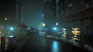 Movie-like rain falls in a city with a movie-like atmosphere. I fall asleep to the sound of the rain