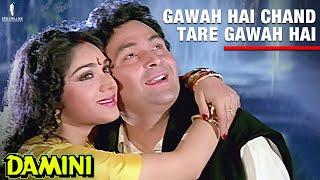 Gawah Hai Chand Tare  Damini  Full Song  Kumar Sanu Alka Yagnik  Rishi Kapoor Meenakshi