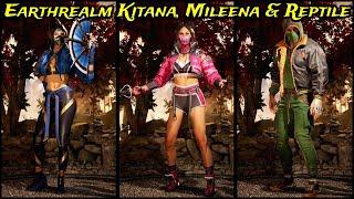 Earthrealm Kitana Mileena & Reptile - Skin Showcase - Mortal Kombat 1