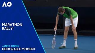 Jannik Sinner Wins HUGE 39-Shot Rally in Mens Singles Final  Australian Open 2024