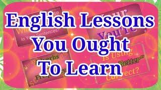 English Lessons You Ought To Learn