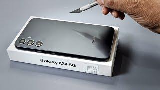 Samsung A34 Unboxing & Camera Test  Black Colour  Retail Unit