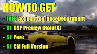 How To Get FREE ACC on RaceDepartment Paid CSP Pure CM Full Version  Assetto Corsa