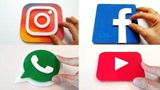 Making Social Media logos - Instagram FaceBook WhatsApp YouTube -foam art-