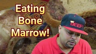 Eating Beef Bone Marrow With Crunchy Toast.