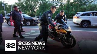 CBS News New York joins NYPD on operation cracking down on illegal motorcycles scooters