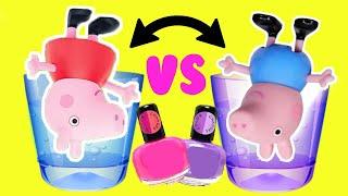 Peppa Pig Color Change Transformation with Nail Polish DIY Crafts for Kids