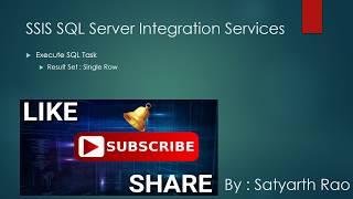 24 SSIS Execute SQL Task Result Set  Single Row  SQL Server Integration Services