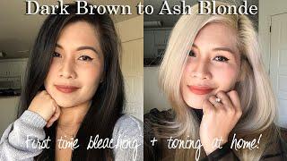 First time bleaching my hair at home Dark brown to ash blonde using Brad Mondo’s guide