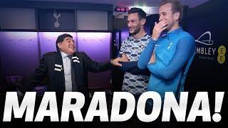 MARADONA  Mauricio Pochettino Harry Kane and Hugo Lloris meet Diego Maradona