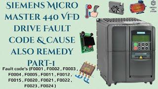 #Siemens Micro Master 440 VFD Drive Fault code & Cause also Remedy Part 1  #Micromaster