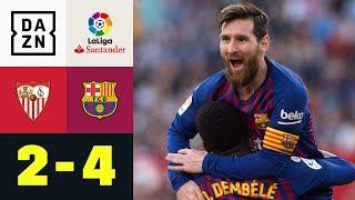 Dreierpack Lionel Messi machts wie Zinedine Zidane FC Sevilla - FC Barcelona 24  La Liga  DAZN