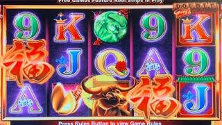 Fortune Ox Slot Machine Jackpot Hand Pay with 20 Free Games bonus $50 bet