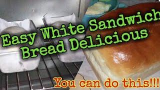 EASY White Sandwich Bread2 loaves #flouritup #martinmidlifemisadventures #easybreadrecipe #baking