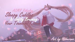 ASMR  Sleepy Cuddles & Brushing Your Tsundere Kitsune  Mic Brushing Binaural