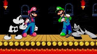 FNF Oh God No But It’s Luigi And W.I Oswald vs Mario And W.I Mickey