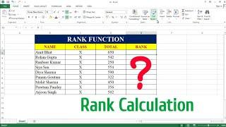 How to Calculate Rank in MS Excel  Rank Formula in Excel