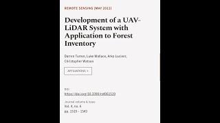 Development of a UAV-LiDAR System with Application to Forest Inventory  RTCL.TV