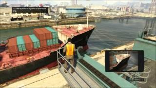 Grand Theft Auto V - Scouting The Port Take Pictures on Catwalk Tutorial X Take Photo Square Send