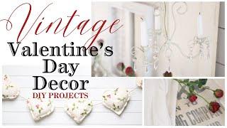 Valentines Day Mantel Decor  DIY Cottage Mantel Decor  Vintage Valentines Day  DIY Home Decor